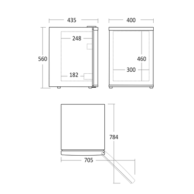 Minibar - Scancool MB 34 B - 34 liter - 22 dB - 0,236 Kw/24 timer (Lydløs)