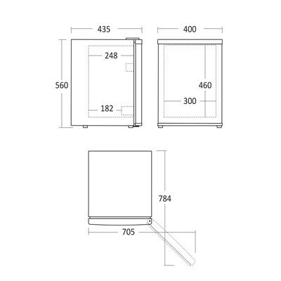 Minibar - MB 34 B - 34 liter - 22 dB - 0,236 Kw/24 timer (Lydløs)