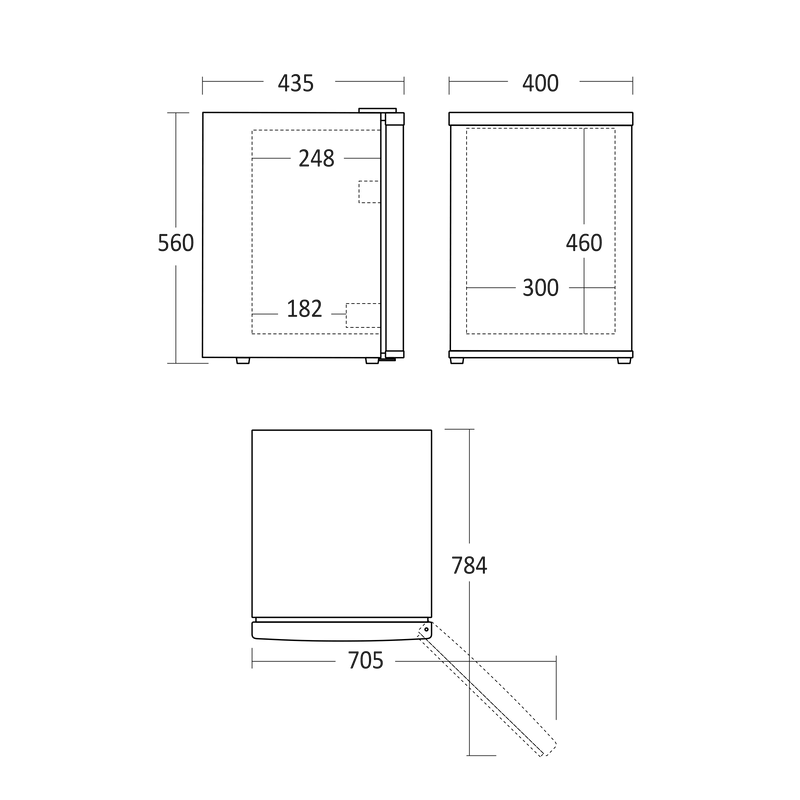 Minibar - Scancool MB 34 B - 34 liter - 22 dB - 0,236 Kw/24 timer (Lydløs)