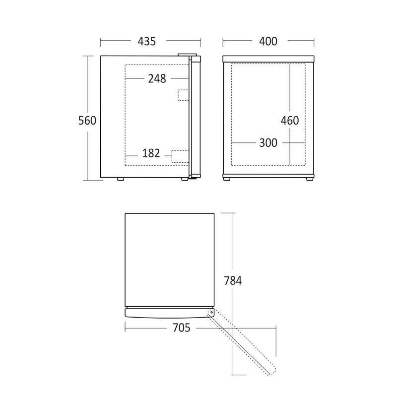 Minibar - MB 34 B - 34 liter - 22 dB - 0,236 Kw/24 timer (Lydløs)