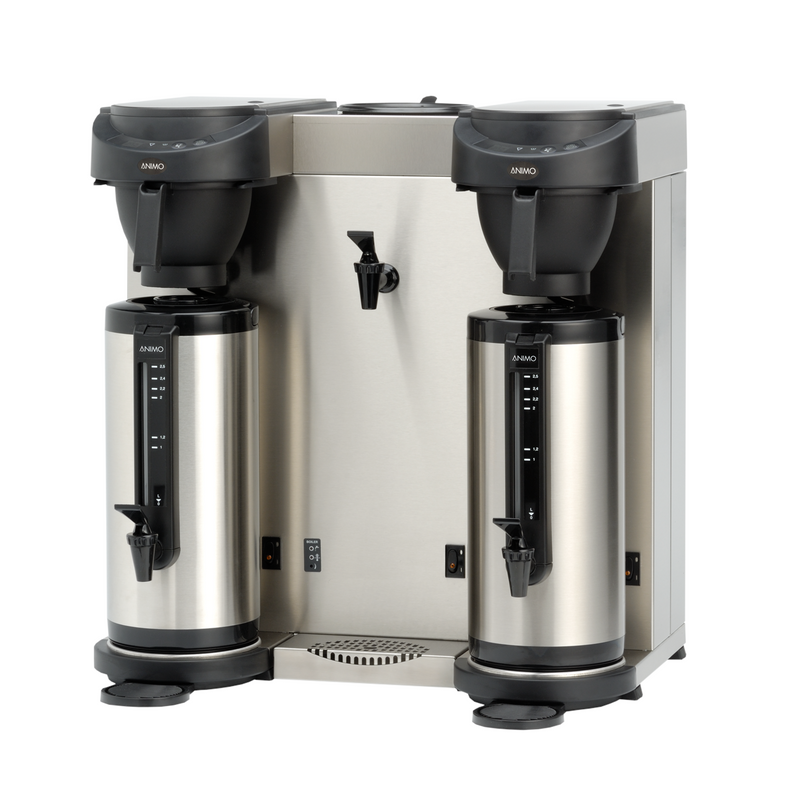 Animo MT202W - Kaffemaskine med thermocontainere, hedvandsudtag og fast vandindtag