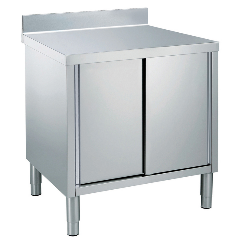 Zanussi arbejdsbord med bagkant og skydelåger -140 cm lang