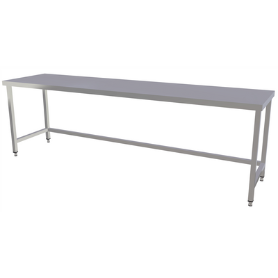 Zanussi rustfrit stålbord - Standard serie - 70 cm dyb, 50-280 cm bred