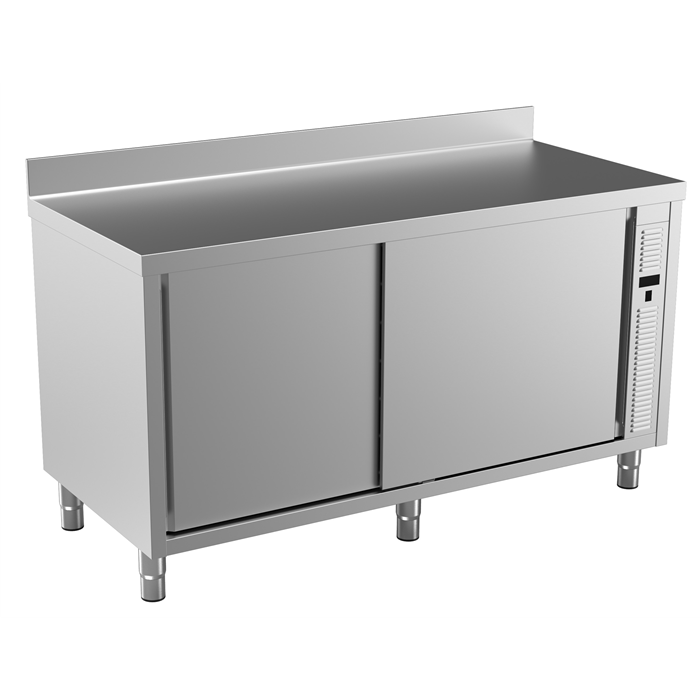 Zanussi varmeskab med bagkant og 1 hylde og 2 skydedøre - EVO700 - 140 cm