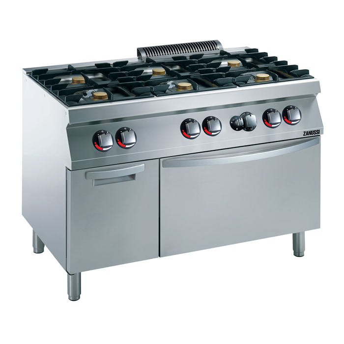 Zanussi EVO700 - Gas kogebord med ovn - 6 blus - 39 kW - 120 cm