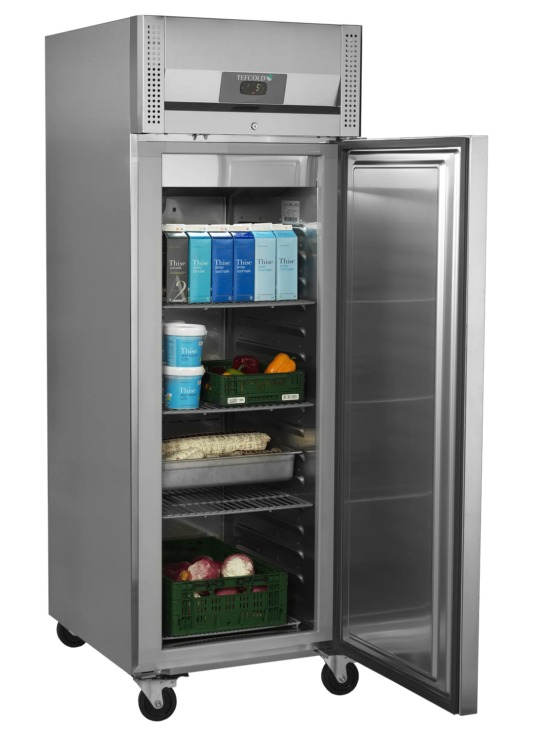 Lagerkøleskab - Tefcold RK710X1 - 46 DB - 0,72 kW/24 timer (GN 2/1)