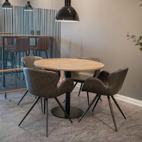 Round cafe table - Decor-laminate oak - Ø100 cm - Indoors