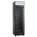 Sort køleskab med glasdør - Scancool SD 420 BE - 360 liter - 50 dB - 1,75 Kw/24 timer (PÅ LAGER I DEC)
