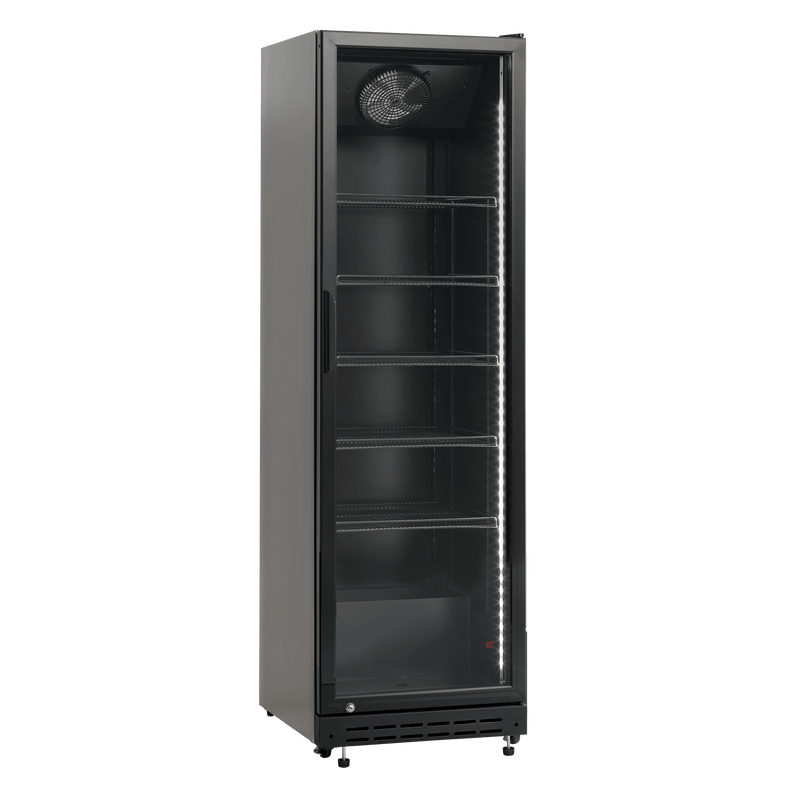 Sort display køleskab - Scancool SD 430 BE - 360 liter - 50 dB - 1,95 Kw/24 timer (PÅ LAGER I JUNI)