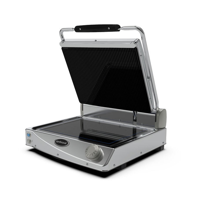 Spidocook POWER SP015PR - Glaskeramisk kontaktgrill - Medium - Rillet topplade - Manuel