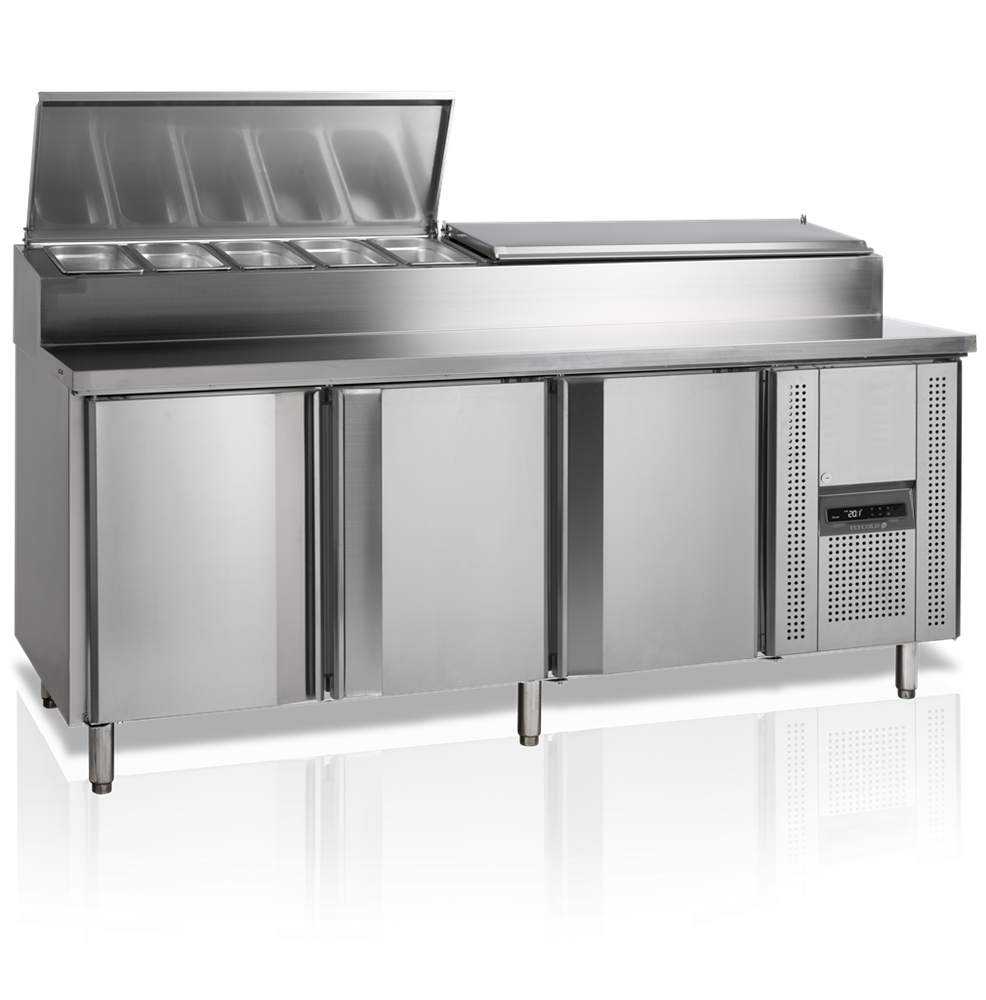 Sandwichbord med kølebrønd til GN 1/3 - Tefcold SS8300 - 497 liter - 3,2 kw/24 timer - 202 cm bred
