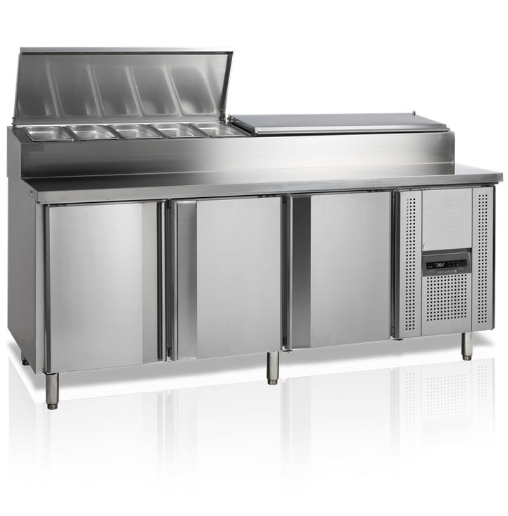 Sandwichbord med kølebrønd til GN 1/3 - Tefcold SS8300 - 497 liter - 3,2 kw/24 timer - 202 cm bred