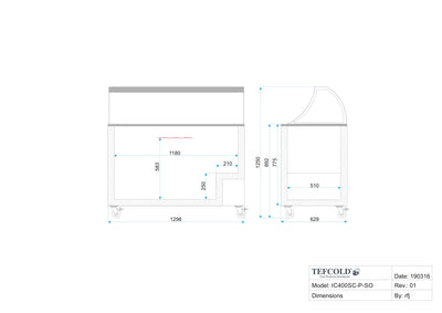 Tefcold IC401SC-SO isdisk - 10 x 5 liter - Skydelåg - Statisk