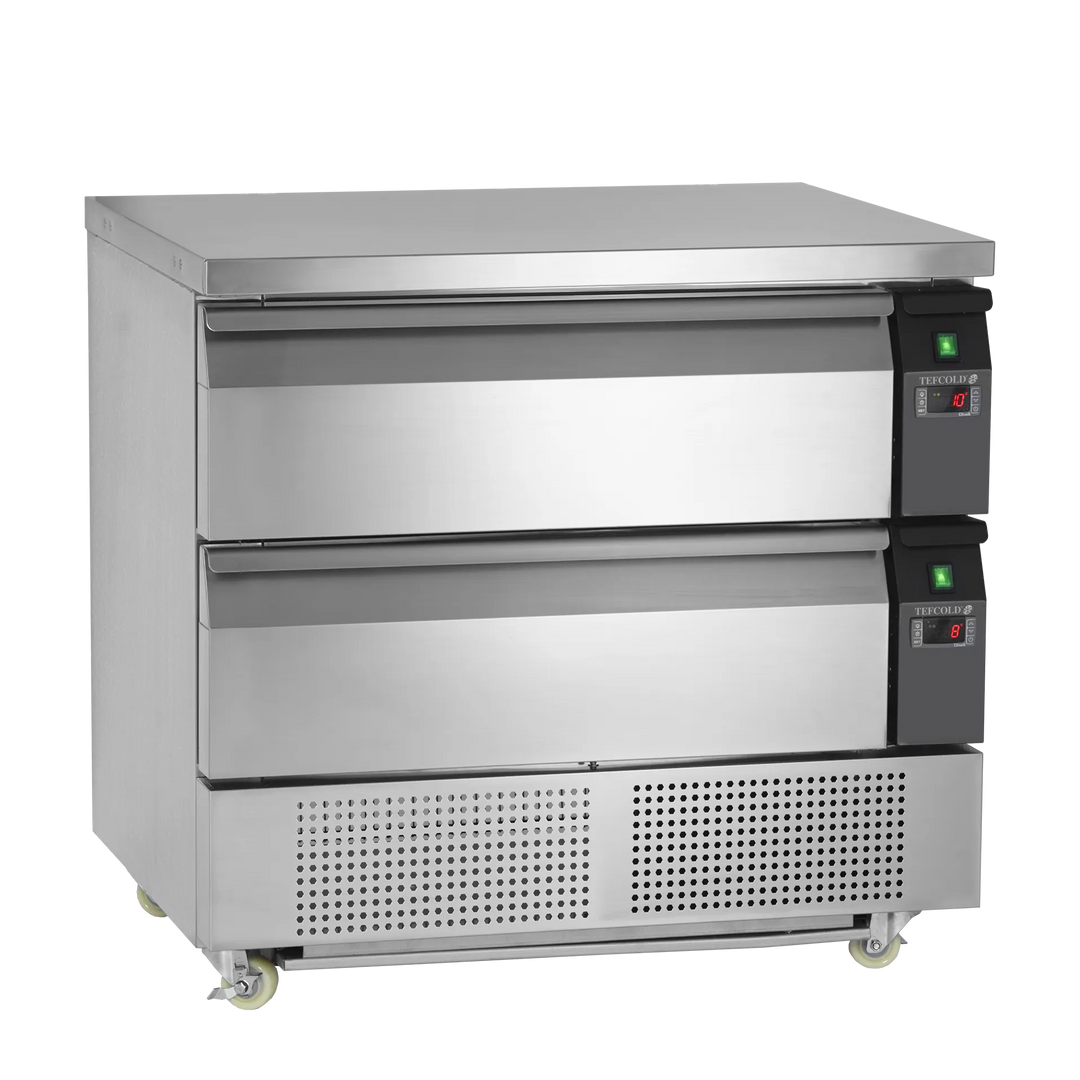 Køleskuffe/fryseskuffe - Tefcold UD2-2 omstilbar - 154 liter - 9,07 kW/24 timer - 54 DB