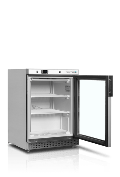 Mini display fryser i rustfrit stål - Tefcold UF200SG - 120 liter - 40 dB - 5,48 kW/24 timer (Statisk køl)