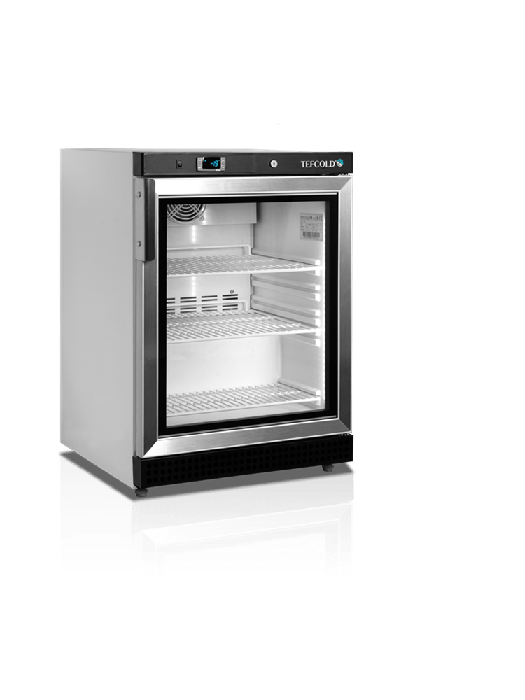 Mini display fryser i hvid - Tefcold UF200VG - 120 liter - 40 dB - 2,5 kW/24 timer (Ventileret køl)