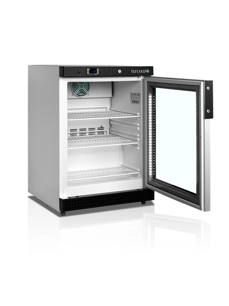 Mini display fryser i hvid - Tefcold UF200VG - 120 liter - 40 dB - 2,5 kW/24 timer (Ventileret køl)