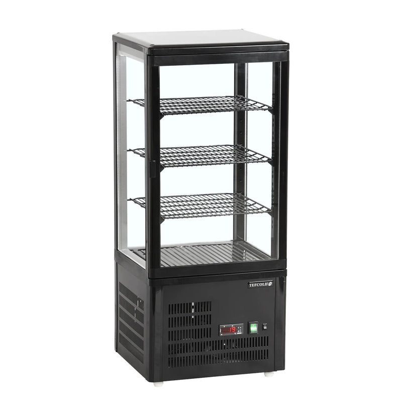 Sort kølemontre med 3 hylder - Tefcold UPD80-BLACK - 78 liter- 42 db - 1,9 kw/24 timer