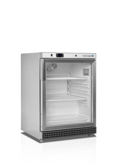 Mini display køleskab - Tefcold UR200SG - 119 liter - 40 DB - 1,6 Kw/ 24 timer (rustfri stål)