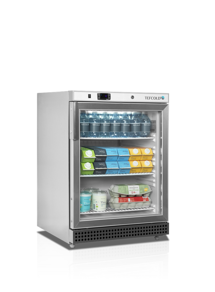 Mini display køleskab - Tefcold UR200SG - 119 liter - 40 DB - 1,6 Kw/ 24 timer