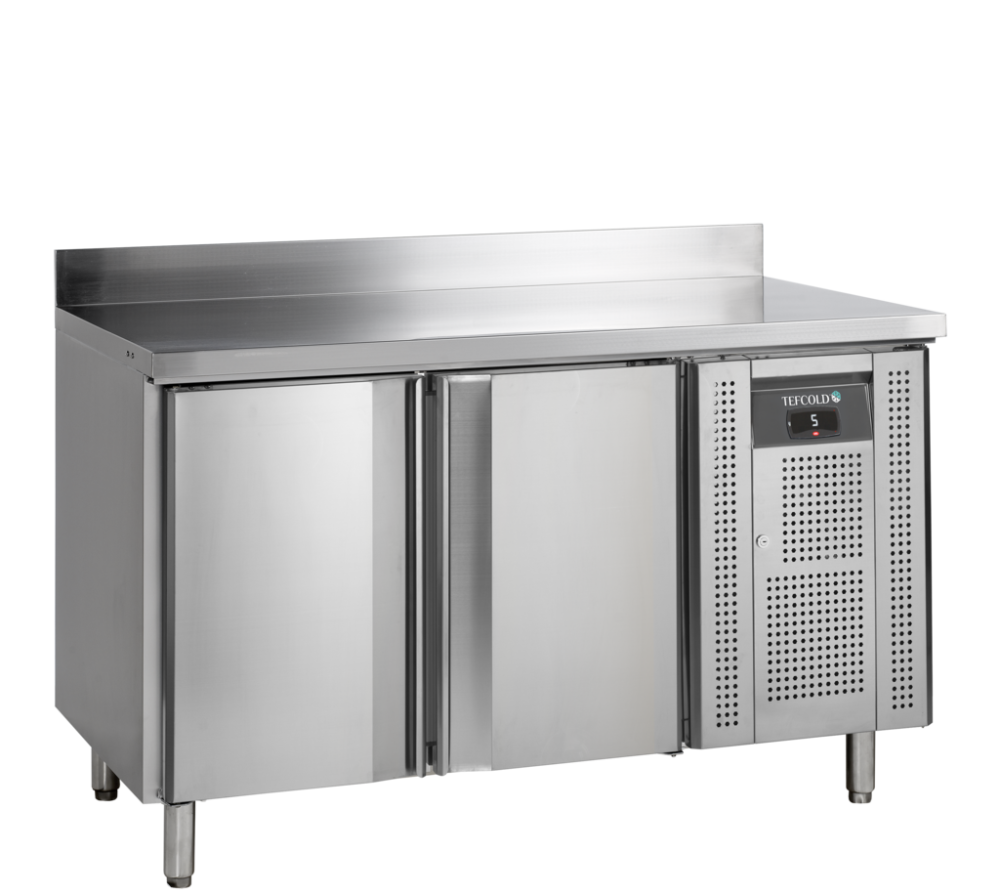 Kølebord med to døre og bagkant - GN 1/1 - Tefcold CK7210X1SP - 136 cm bred