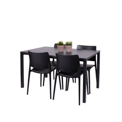 Oporto Base X kantinebord - 80 × 140 cm - Antracit - 4 pers.