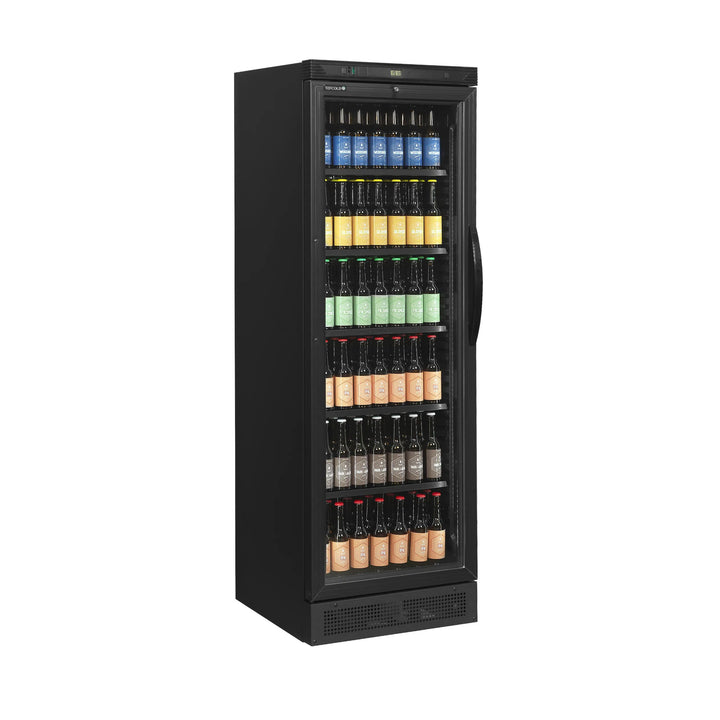 Venstrehængt display køleskab - Tefcold CEV425 BLACK L/H - 347 liter - 45 dB - 2,2 Kw/24 timer