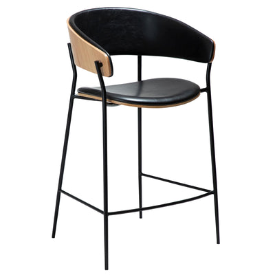CRIB counter stool med armlæn - Eg og sort (2 stk.)