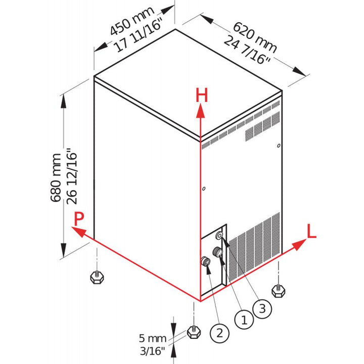 Brema GB601 A - Brudismaskine - 60 kg/døgnet - 9 kg. magasin - 420 Watt (knust is)