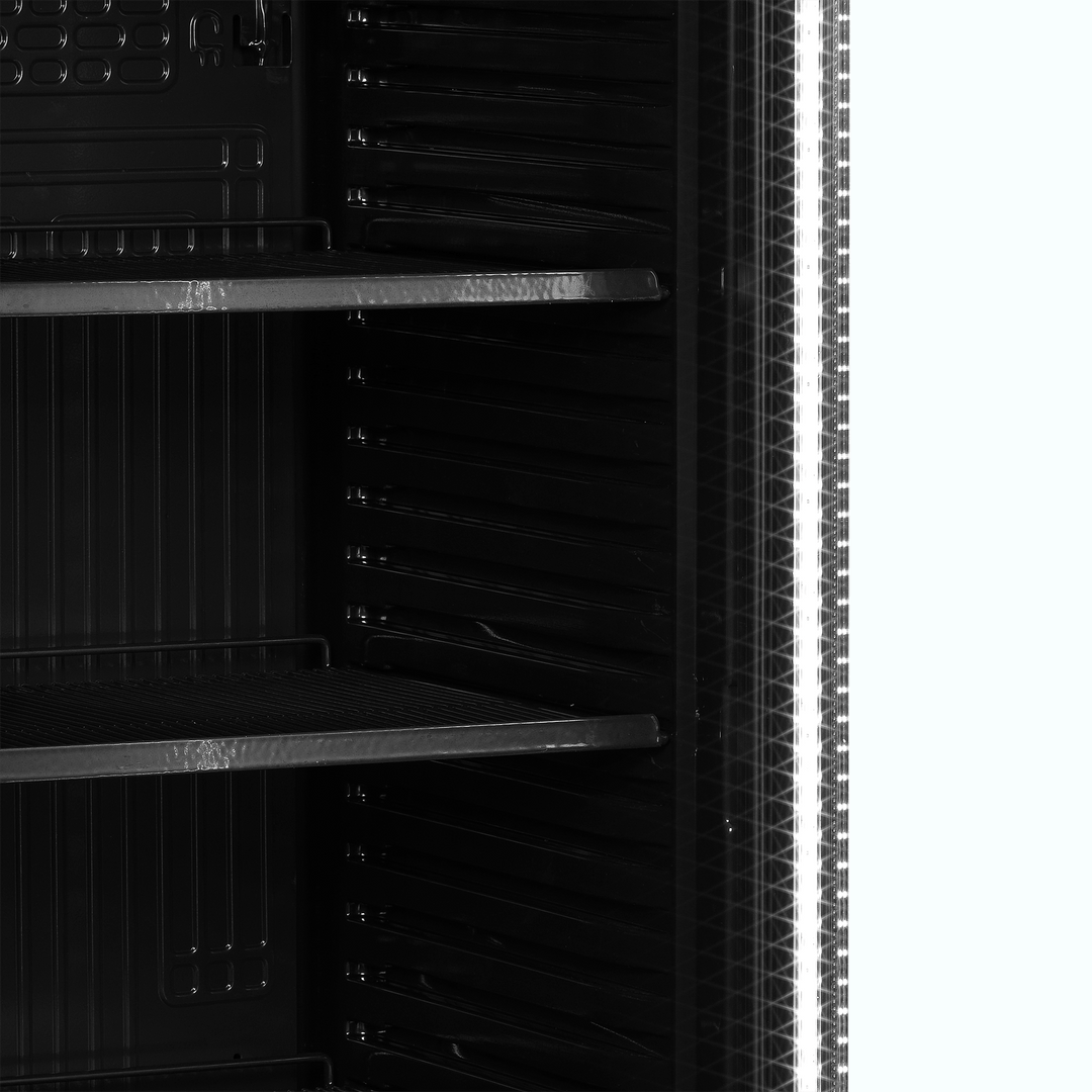 Sort display køleskab - Tefcold CEV435 BLACK - 345 liter - 55 dB - 1,54 Kw/24 timer