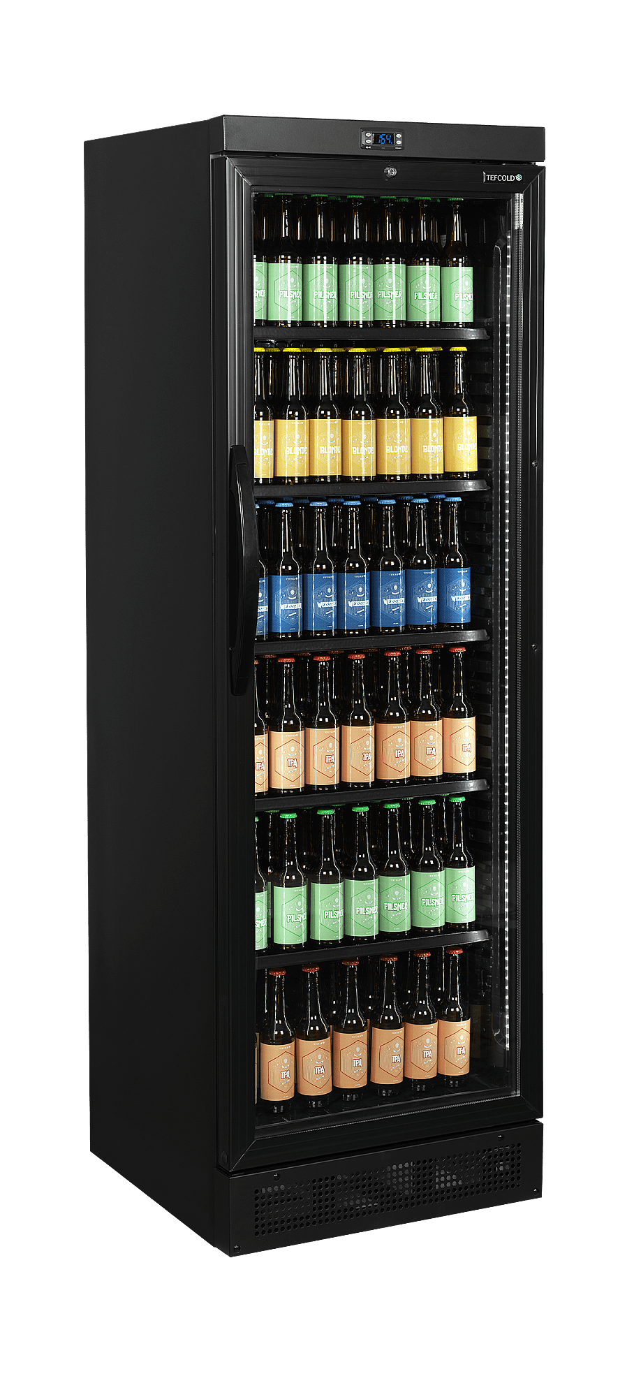 Sort display køleskab - Tefcold CEV435 BLACK - 345 liter - 55 dB - 1,54 Kw/24 timer