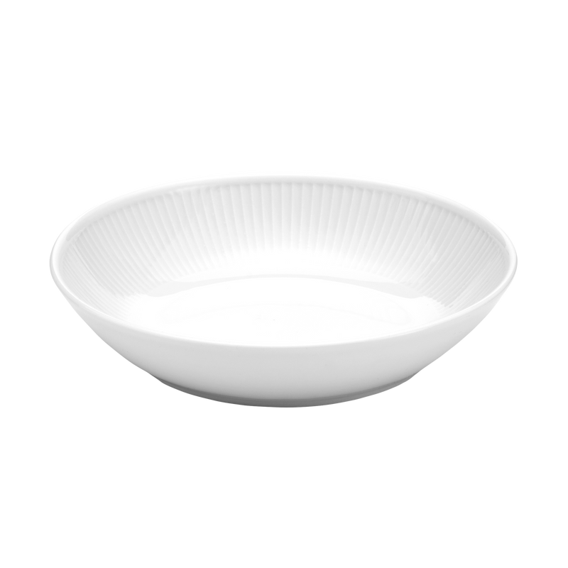 6 stk. Pillivuyt Plissé tallerken Ø20 cm - Dyb- Hvid - Ovnfast (Salattallerken/pastatallerken)