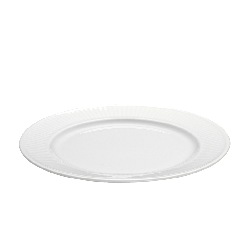 6 stk. Pillivuyt Plissé tallerken Ø28 - Flad - Hvid - Ovnfast (Middagstallerken/hovedret)