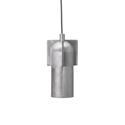 Industriel pendel lampe - Akola, Børstet sølv - 23 cm høj