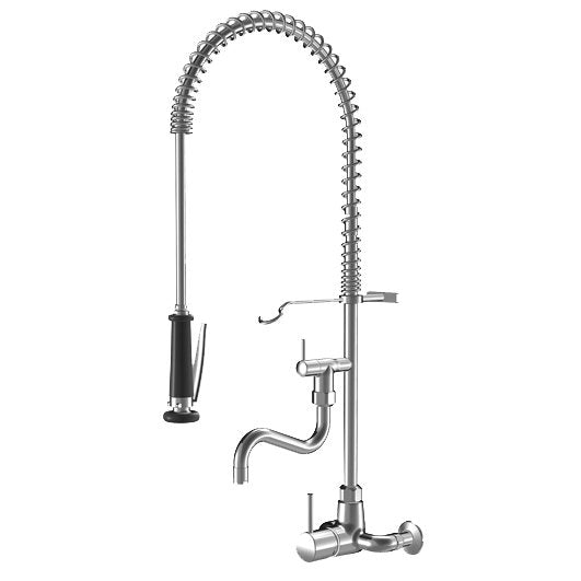Faucet with spray from KWC 716153.504, Approved for drinking water, (wall mounting)