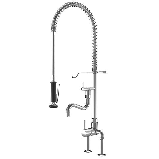 Faucet with spray from KWC, Approved for drinking water, (two-hole table mounting)