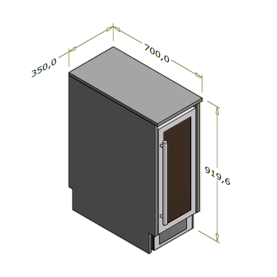 Bagdisk til lille vinskab - 35x70x91,96 cm