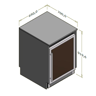 Bagdisk til vinskab - 65x70x91,96 cm