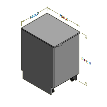 Bagdisk med låge til affaldsstativ - 55x70x91,96 cm