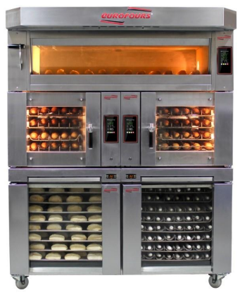 Eurofours oven combination - Example of composition of rack oven and deck oven