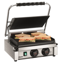 Medium klemgrill m. timer - Bartscher MDI 1R - Rillet - 2,2 kW - 34 x 22 cm plade