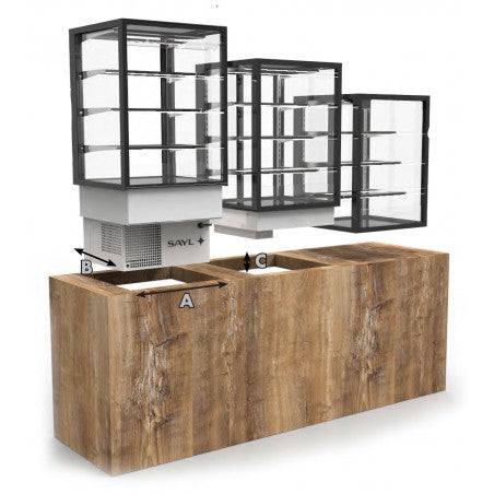 Drop-in varmemontre med to hylder | Grab&Go