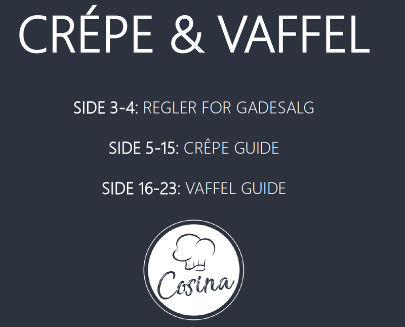 E-bog på 20 sider til opstart af crepe og vaffel med teknik og opskrifter (Sendes kun ved køb af crepe/vaffelmaskine)