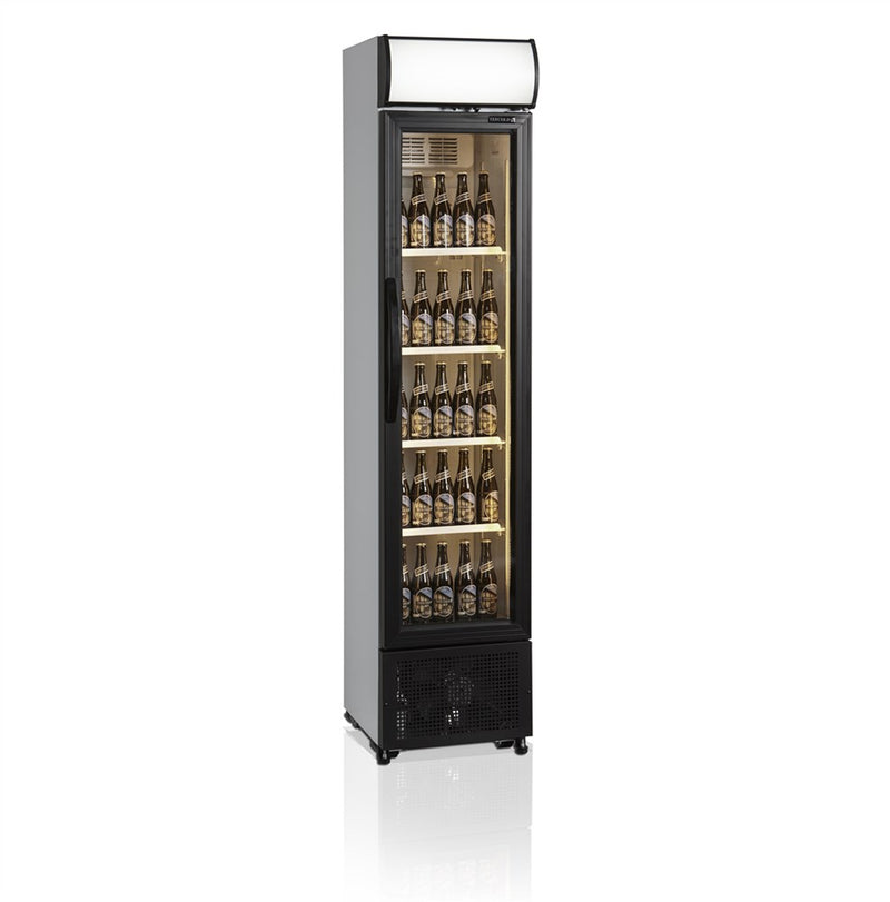 Smalt display køleskab - Tefcold FSC175H - 114 liter - 45 DB - 2,65 kW/24 timer - 43,5 cm bred
