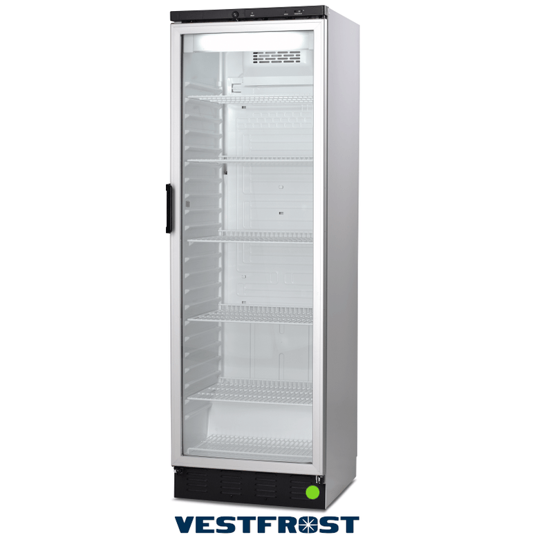 Display Køleskab - Vestfrost FKG 371 - 351 liter - Grå - 2,8 kW/24 timer (fås også til frost)