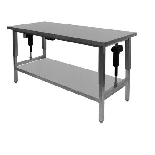 Magorex hæve-/sænkebord med underhylde, 70 cm dyb