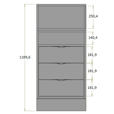 Høj frontdisk til ekspedition (kassedisk) - 55x71x119 cm