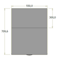 Høj frontdisk til ekspedition (kassedisk) - 55x71x119 cm