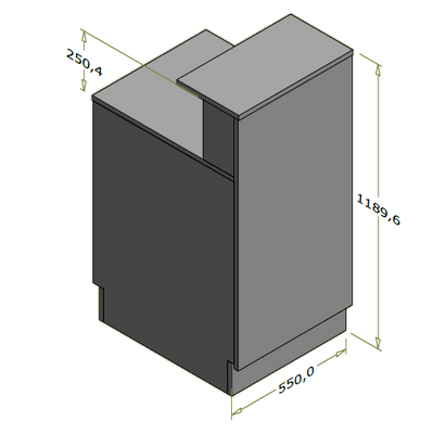 Høj frontdisk til ekspedition (kassedisk) - 55x71x119 cm