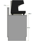 Høj frontdisk til espressomaskine - 140x71x119 cm